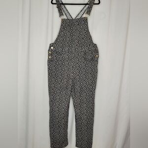 Polagram Summer Floral Lightweight Corduroy Bib Overalls - Size M